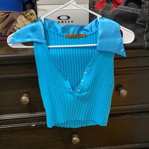 Blue vintage crop top